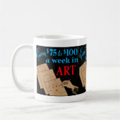 "Verdienen Sie $75 bis $100 pro Woche in Kunst" Re Kaffeetasse (Links)