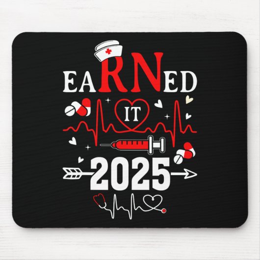 verdient 2025 für Nurse Abschluss oder RN LPN Cl O Mousepad (Vorne)