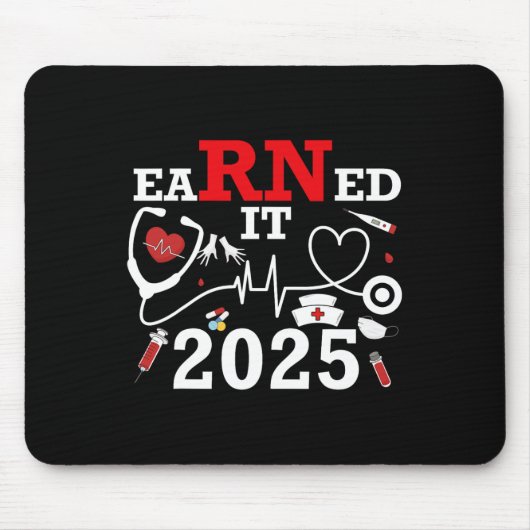 verdient 2025 für Nurse Abschluss oder RN LPN Cl O Mousepad (Vorne)