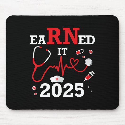 verdient 2025 für Nurse Abschluss oder RN LPN Cl O Mousepad (Vorne)