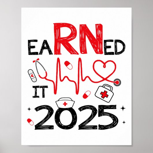 verdient 2025 für Nurse Abschluss oder RN LPN Cl O Poster (Vorne)
