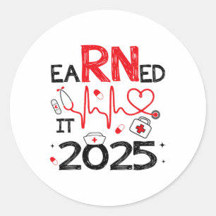 verdient 2025 für Nurse Abschluss oder RN LPN Cl O Runder Aufkleber