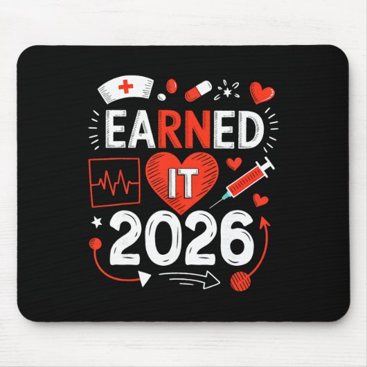 Verdient 2026 Für Krankenpfleger-Abschluss oder Rn Mousepad (Vorne)