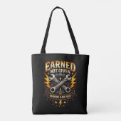 Verdient, nicht geschenkt tasche (Rückseite)