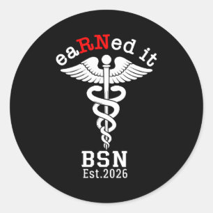 Verdient rn bsn Erw. 2026 - Absolvent der Krankenp Runder Aufkleber