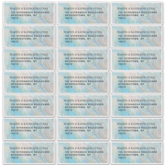 Verdigris Agate Mailing Labels 21 pro Blatt (Vorderseite)