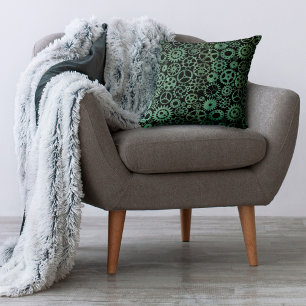 Verdigris Bronze Gears Steampunk Kissen