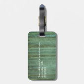 Verdigris Bronze Leaf Muster Monogramm Gepäckanhänger (Rückseite vertikal)