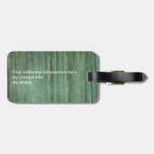 Verdigris Bronze Leaf Muster Monogramm Gepäckanhänger (Rückseite horizontal)