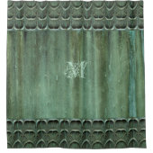 Verdigris Bronze Leaf Pattern Duschvorhang (Vorderseite)