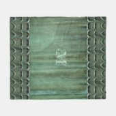 Verdigris Bronze Leaf Pattern Fleecedecke (Vorderseite (Horizontal))