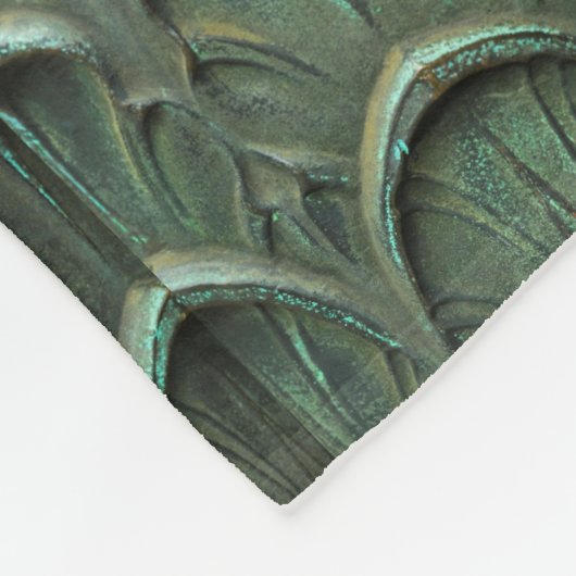 Verdigris Bronze Leaf Pattern Fleecedecke (Ecke)
