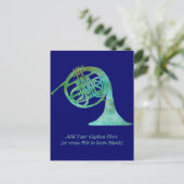 Verdigris French Horn Postkarte (Stehend Vorderseite)