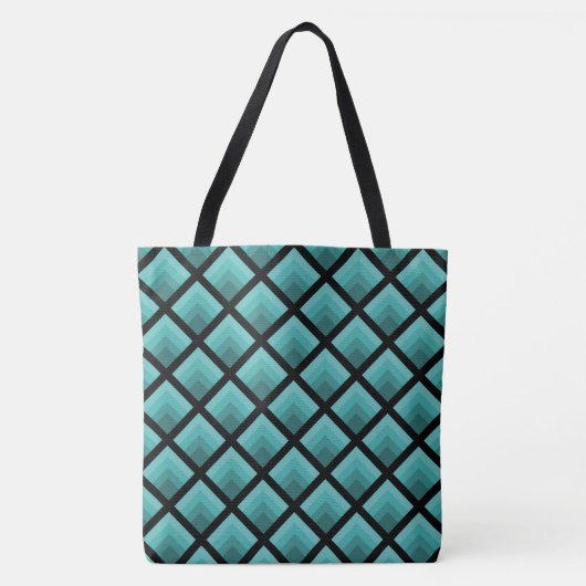 Verdigris Green Blue Gradient Flame Tasche (Vorderseite)