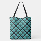 Verdigris Green Blue Gradient Flame Tasche (Rückseite)