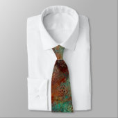 Verdigris Green und Rust Neck Tie Krawatte (Gebunden)