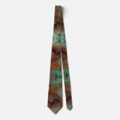 Verdigris Green und Rust Neck Tie Krawatte (Vorderseite)