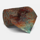 Verdigris Green und Rust Neck Tie Krawatte (Gerollt)