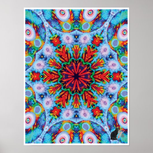Verdigris Kinetic Collage Kaleidoscope Poster (Vorne)