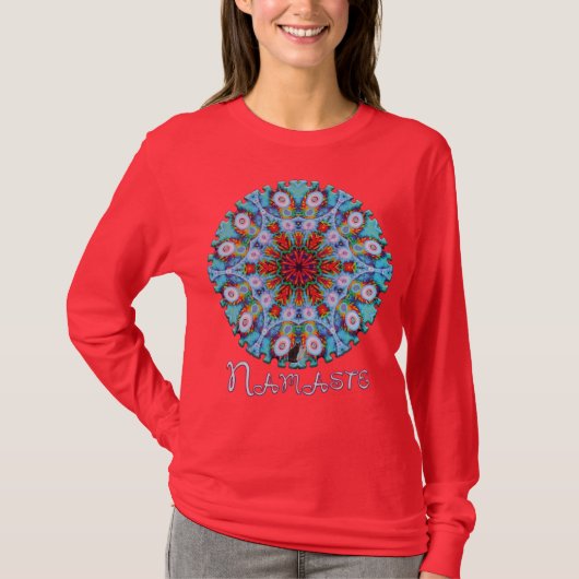 Verdigris Namaste Kaleidoskop T-Shirt (Vorderseite)