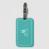 Verdigris-Name für Minimalistisches Monogramm Gepäckanhänger (Vorderseite Vertikal)