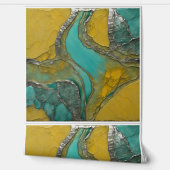 Verdigris & Tanzanit mit Metallisilber Tapete (Abrollen)