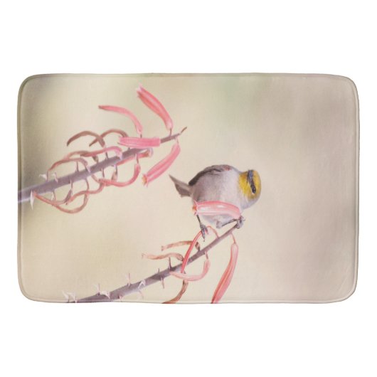 Verdin auf Penstemon Badematte (Vorderseite)