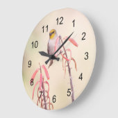 Verdin auf Penstemon Große Wanduhr (Winkel)