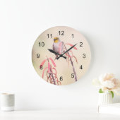 Verdin auf Penstemon Große Wanduhr (Zuhause)