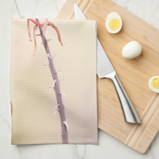 Verdin auf Penstemon Handtuch (Viertel Falte)