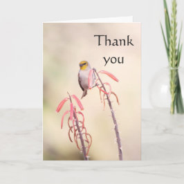 Verdin hat auf Penstemon gekrönt, vielen Dank Dankeskarte