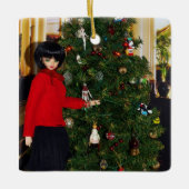 Verdis Weihnachten beim Driskill, Austin, Texas Keramikornament (Vorderseite)