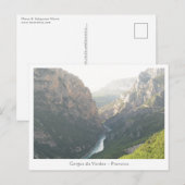 Verdon Gorge, Frankreich Postkarte (Vorne/Hinten)