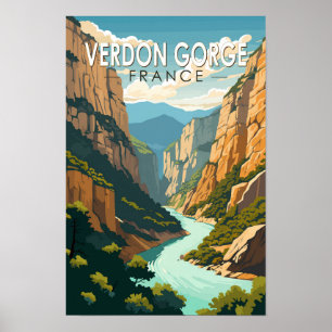 Verdon Gorge Frankreich Reisen Kunst Vintag Poster