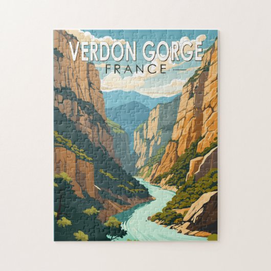 Verdon Gorge Frankreich Reisen Kunst Vintag Puzzle (Vertikal)
