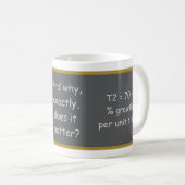 "Verdopplungszeit" Nachricht & Gleichung Kaffeetasse (VorderseiteRechts)