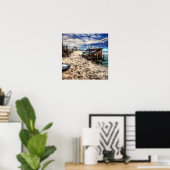 Verdorbener Strand Postapokalyptisch Poster (Heimbüro)