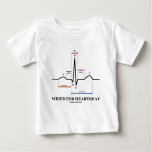 Verdrahtet für Herzschlag (ECG/EKG Kurve-Rhythmus) Baby T-shirt