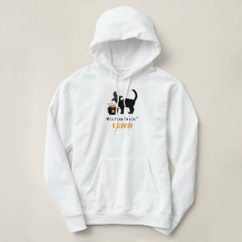 verdrahtete Katze mit einem Hexenhut an Halloween  Hoodie