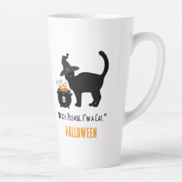 verdrahtete Katze mit einem Hexenhut an Halloween  Milchtasse