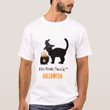 verdrahtete Katze mit einem Hexenhut in Halloween