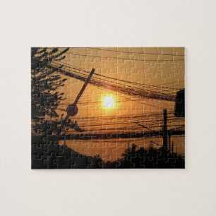 Verdrahteter Sonnenuntergang ... Krung Thep, Thail Puzzle