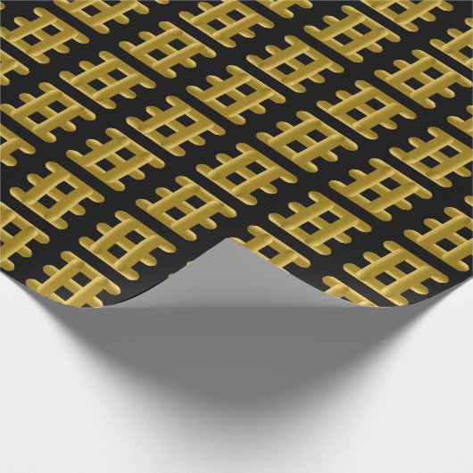 Verdrahtetes goldenes Quadratmuster Gold auf Schwa Geschenkpapier (Ecke)