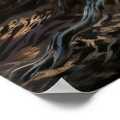 Verdreckte Wälder - Schwarz-Natur-Illustration Poster (Ecke)