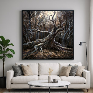 Verdreckte Wälder - Schwarz-Natur-Illustration Poster