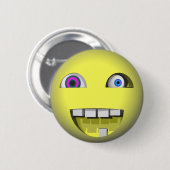 Verdreht mit verrückten Augen Button (Vorne & Hinten)