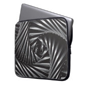 Verdreht - schwarzer Stahl Laptopschutzhülle (Vorderseite Links)