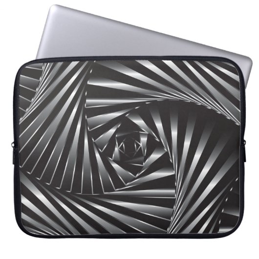 Verdreht - schwarzer Stahl Laptopschutzhülle (Vorderseite)