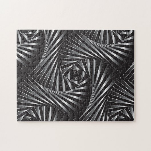 Verdreht - schwarzer Stahl Puzzle (Horizontal)