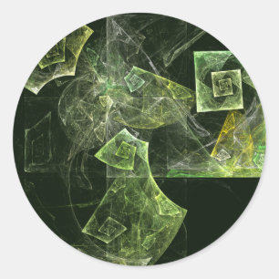 Verdrehte Balance Fraktale Geometrie Licht Abstrak Runder Aufkleber